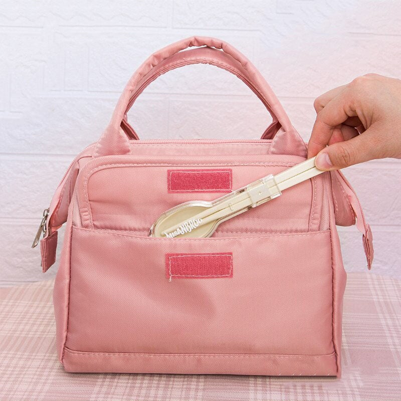 kawaiies-softtoys-plushies-kawaii-plush-Simple Pink Blue Green Waterproof Lunch Bag | NEW Bag 