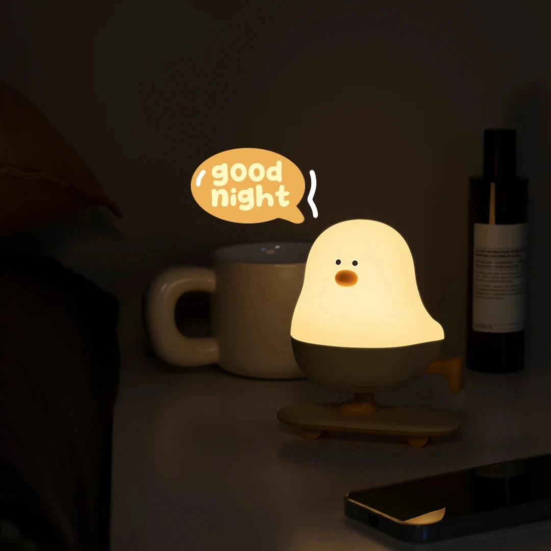 kawaiies-softtoys-plushies-kawaii-plush-Skateboard Chick LED Night Light Home Decor 