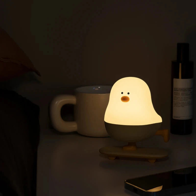 kawaiies-softtoys-plushies-kawaii-plush-Skateboard Chick LED Night Light Home Decor 