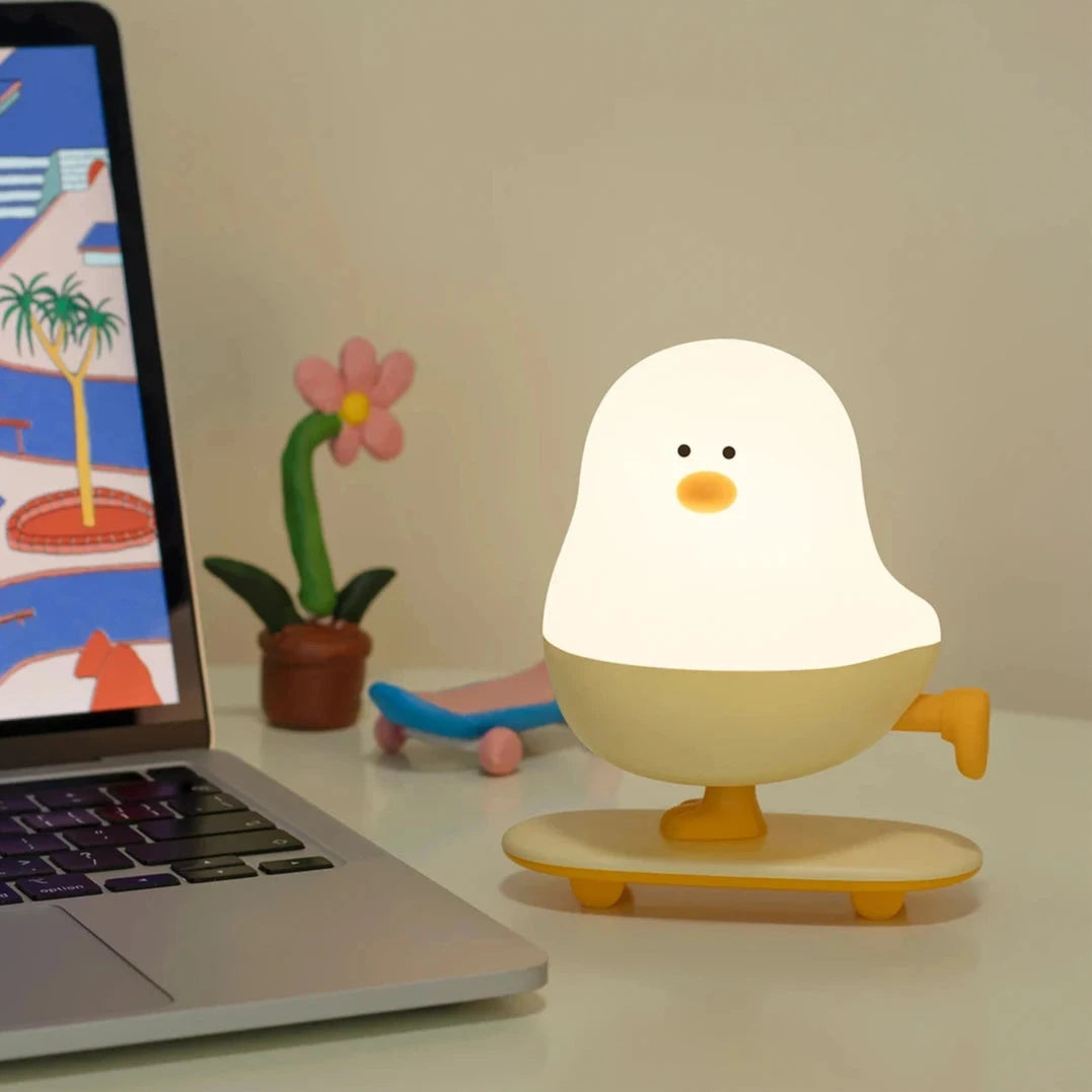 kawaiies-softtoys-plushies-kawaii-plush-Skateboard Chick LED Night Light Home Decor 