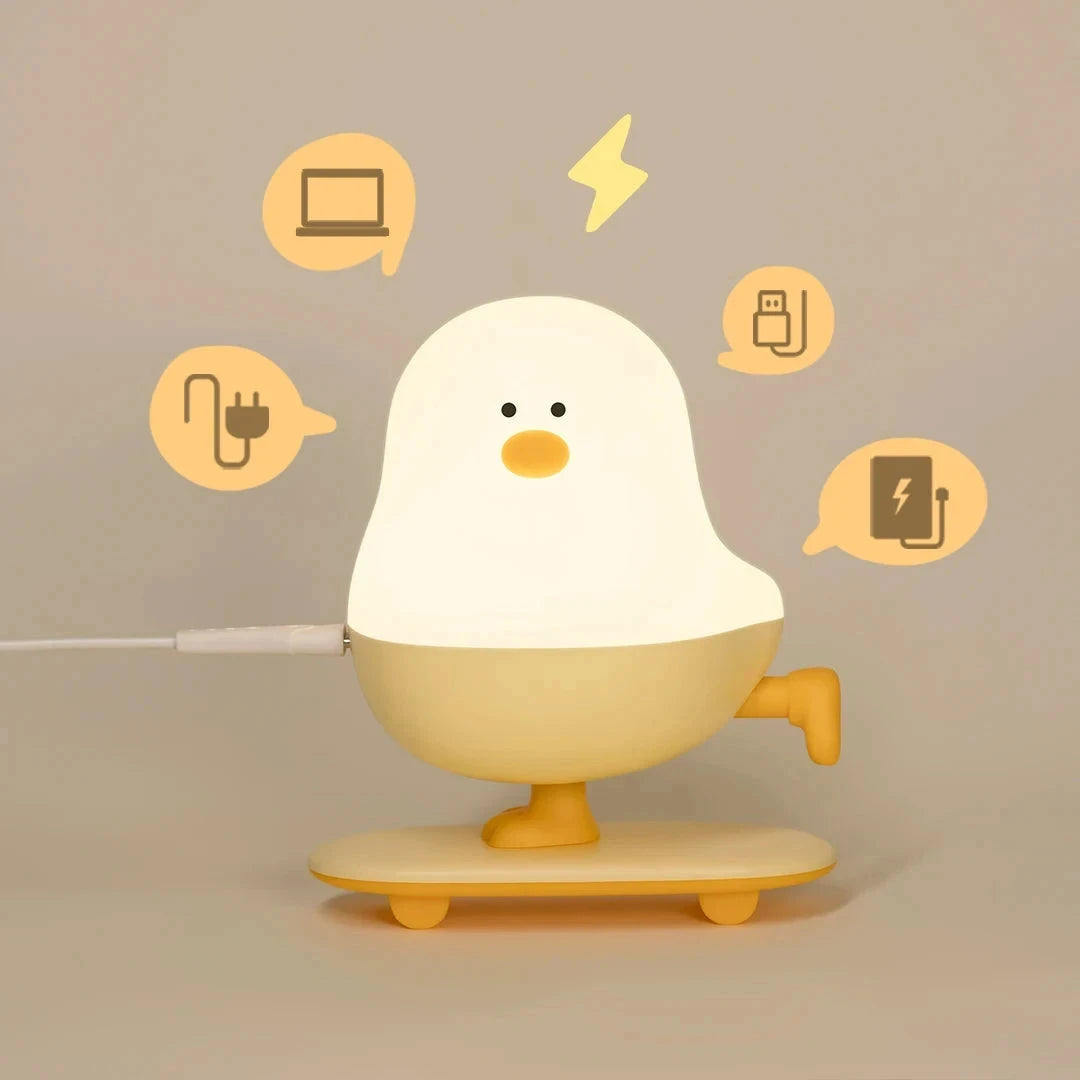 kawaiies-softtoys-plushies-kawaii-plush-Skateboard Chick LED Night Light Home Decor 
