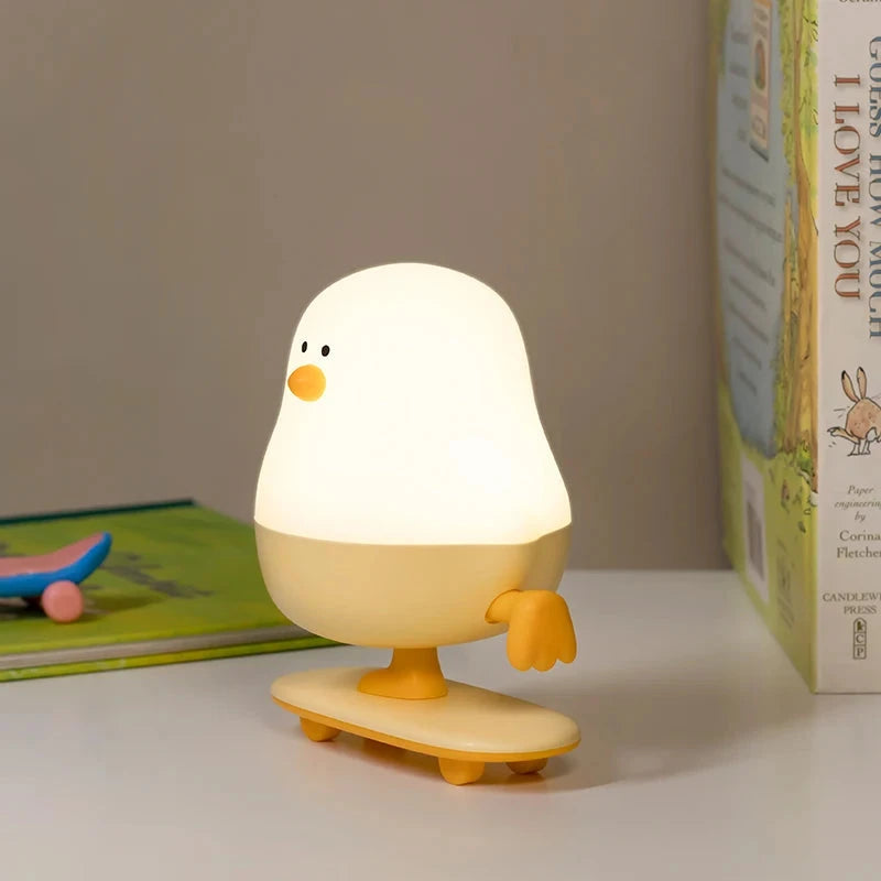 kawaiies-softtoys-plushies-kawaii-plush-Skateboard Chick LED Night Light Home Decor 
