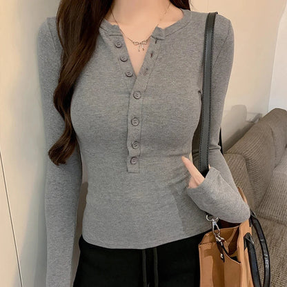 kawaiies-softtoys-plushies-kawaii-plush-Sleek Slim Fit Ribbed Button-Up Long Sleeve Top Apparel 