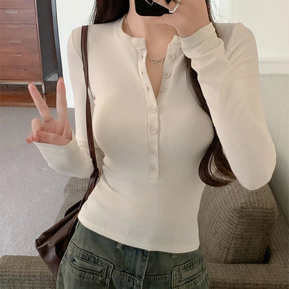 kawaiies-softtoys-plushies-kawaii-plush-Sleek Slim Fit Ribbed Button-Up Long Sleeve Top Apparel 