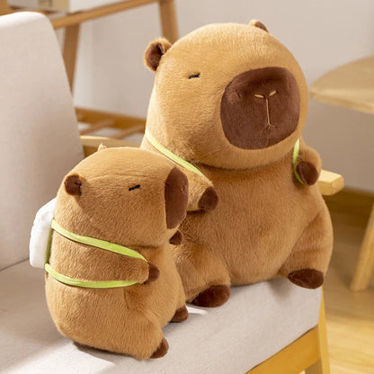 kawaiies-softtoys-plushies-kawaii-plush-Sleepy Capybara with Mahjong Backpack Plushie Soft toy 
