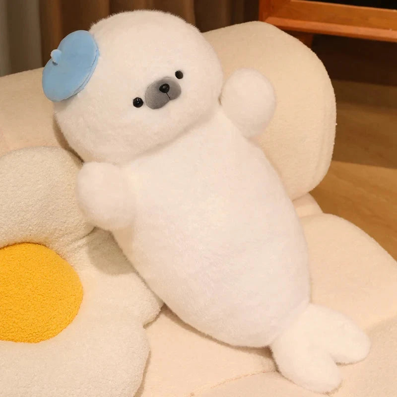 kawaiies-softtoys-plushies-kawaii-plush-Sleepy Seal Plush Squad Soft toy Blue hat 