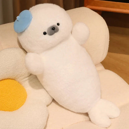kawaiies-softtoys-plushies-kawaii-plush-Sleepy Seal Plush Squad Soft toy Blue hat 