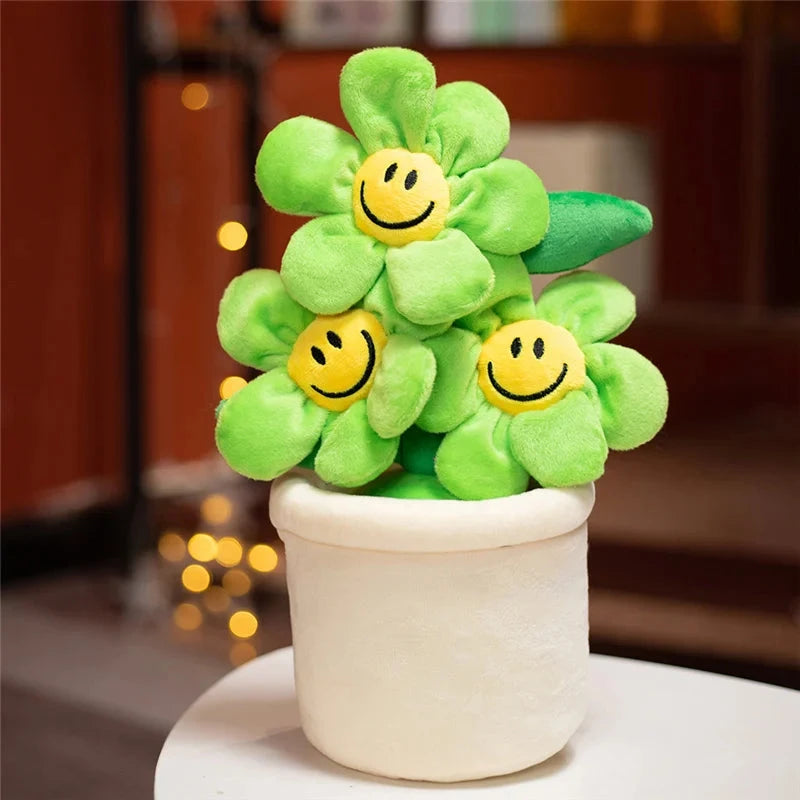 kawaiies-softtoys-plushies-kawaii-plush-Smiling Sunflower Flowerpot Plush Soft toy Green 