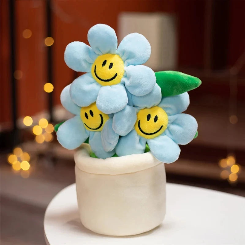 kawaiies-softtoys-plushies-kawaii-plush-Smiling Sunflower Flowerpot Plush Soft toy Light Blue 