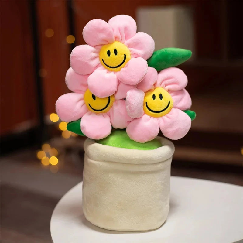kawaiies-softtoys-plushies-kawaii-plush-Smiling Sunflower Flowerpot Plush Soft toy Pink 