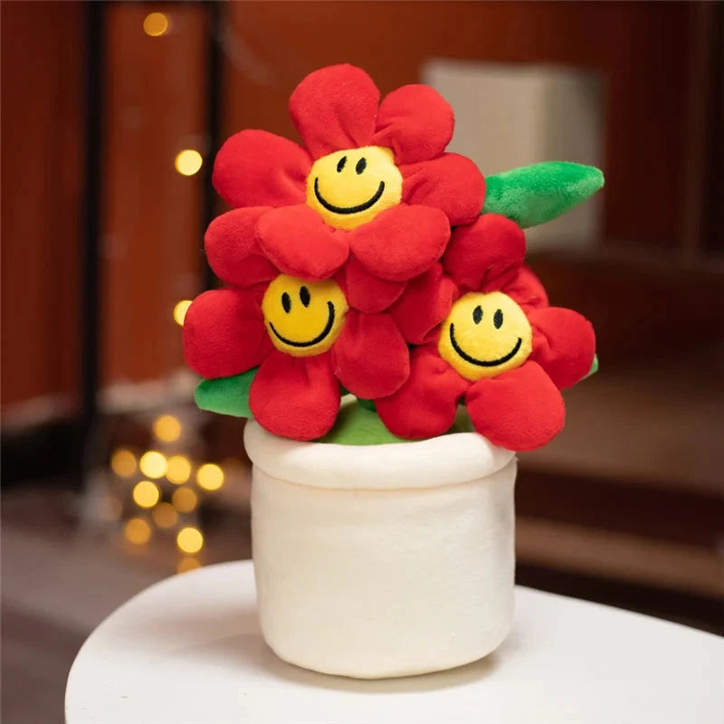 kawaiies-softtoys-plushies-kawaii-plush-Smiling Sunflower Flowerpot Plush Soft toy Red 