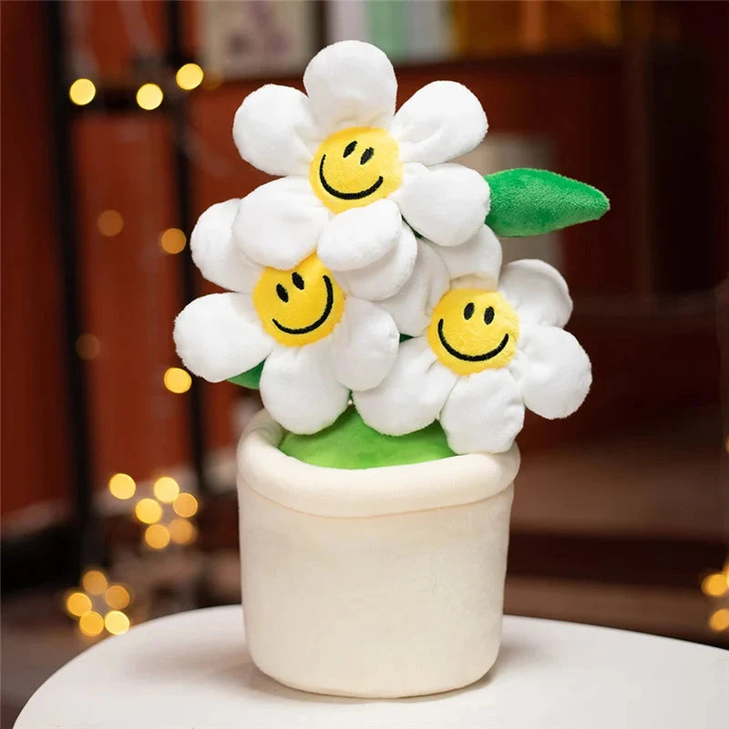 kawaiies-softtoys-plushies-kawaii-plush-Smiling Sunflower Flowerpot Plush Soft toy White 