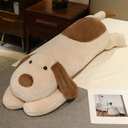 kawaiies-softtoys-plushies-kawaii-plush-Snoozie the Sleepy Puppy Hug Pillow Soft toy Beige (Open) 100cm 