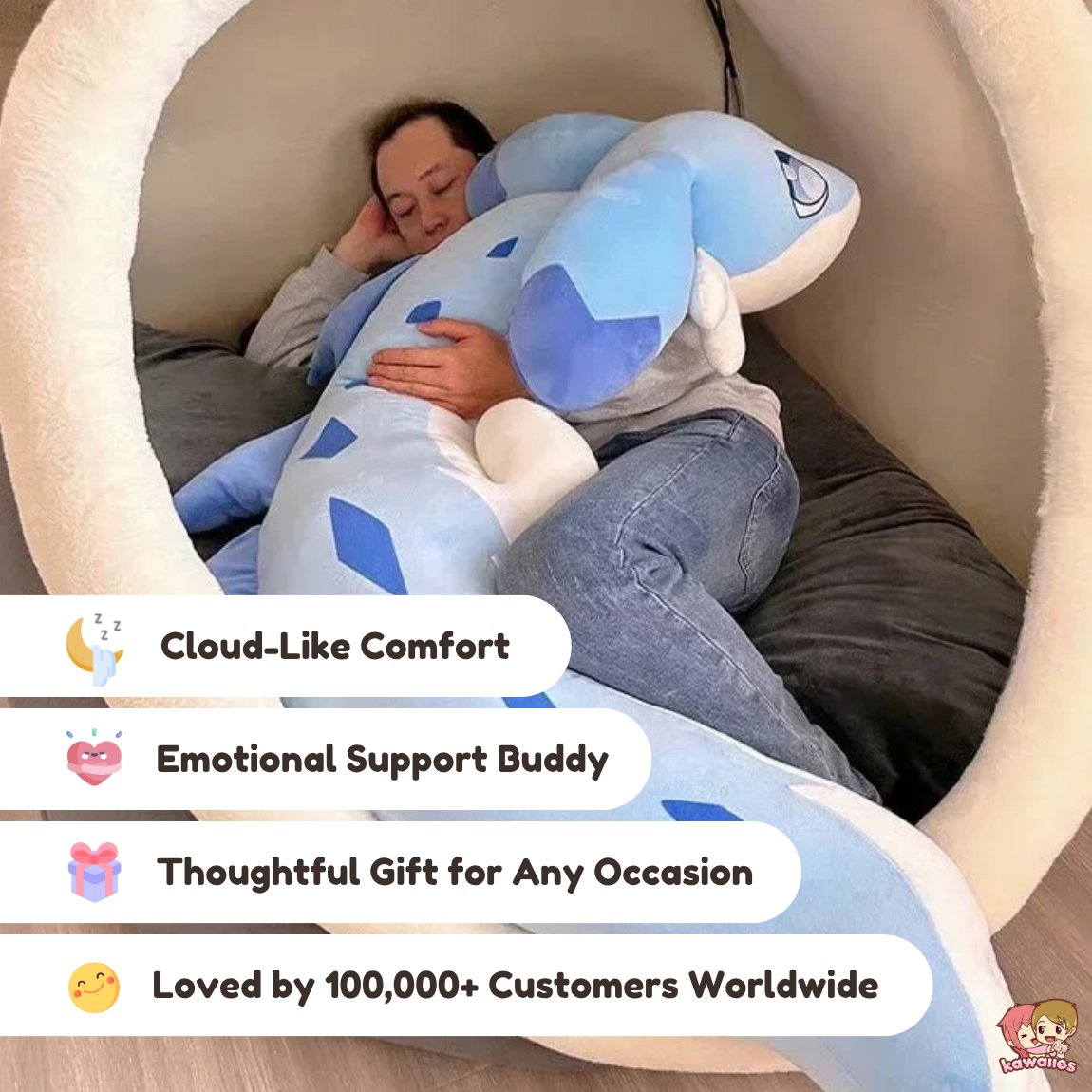 kawaiies-softtoys-plushies-kawaii-plush-Sofi the Long Kawaii Baby Blue Hybrid Dragon Plushie Soft toy 