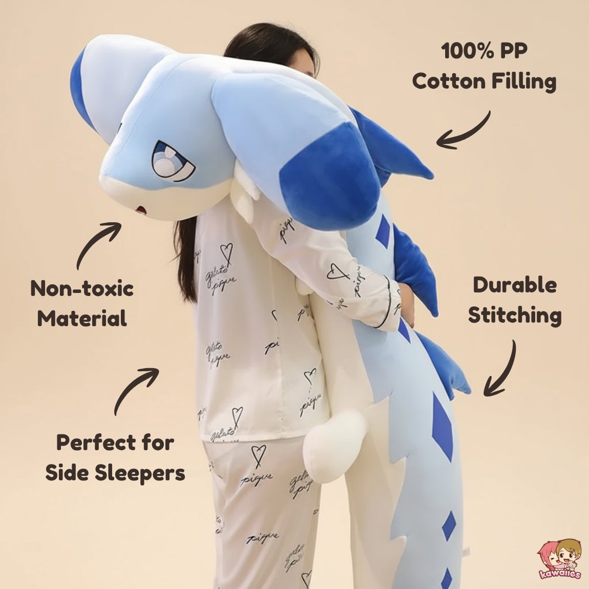 kawaiies-softtoys-plushies-kawaii-plush-Sofi the Long Kawaii Baby Blue Hybrid Dragon Plushie Soft toy 