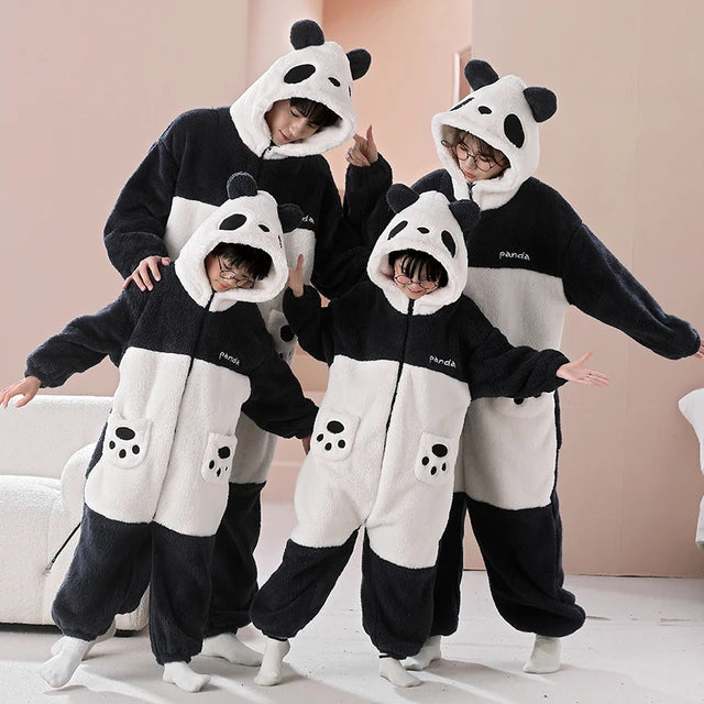 kawaiies-softtoys-plushies-kawaii-plush-Soft Bear Family Fluffy Pyjama 1-Piece Set Apparel Panda Bear Kids-8T 