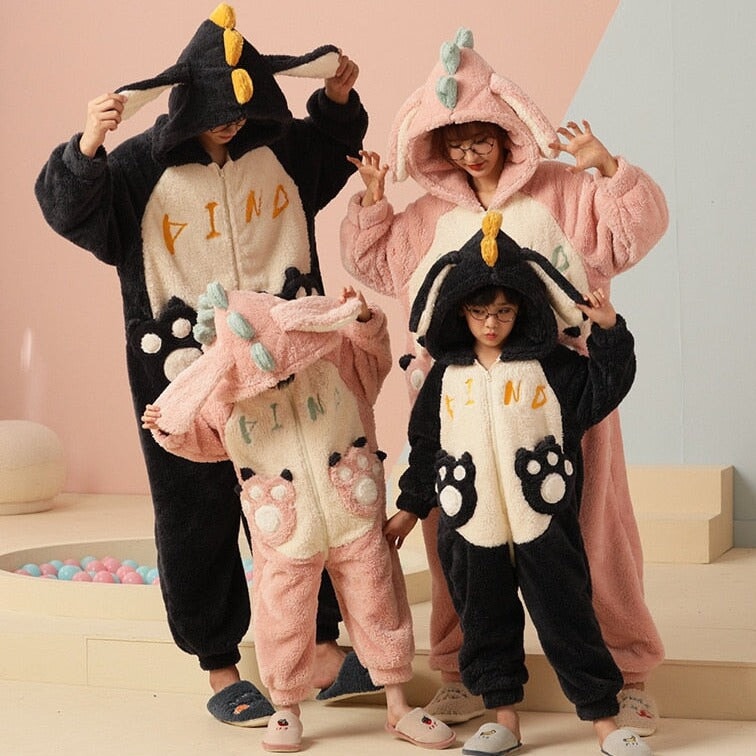 kawaiies-softtoys-plushies-kawaii-plush-Soft Dinosaur Family Fluffy Pyjama 1-Piece Set Apparel 