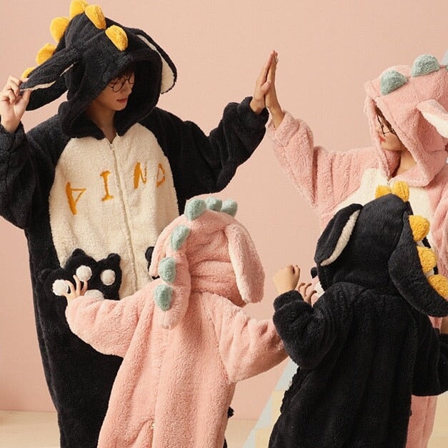 kawaiies-softtoys-plushies-kawaii-plush-Soft Dinosaur Family Fluffy Pyjama 1-Piece Set Apparel 