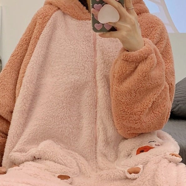 kawaiies-softtoys-plushies-kawaii-plush-Soft Pig Fluffy Pyjama 1-Piece Set | NEW Apparel 