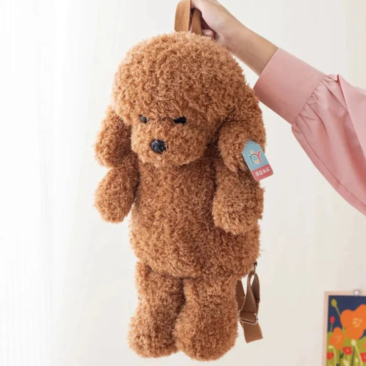 kawaiies-softtoys-plushies-kawaii-plush-Soft Teddy Poodle Plush Backpack Bags 