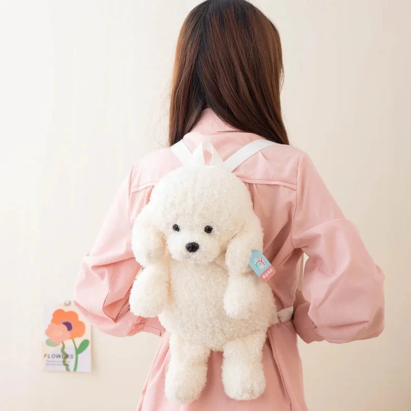 kawaiies-softtoys-plushies-kawaii-plush-Soft Teddy Poodle Plush Backpack Bags 