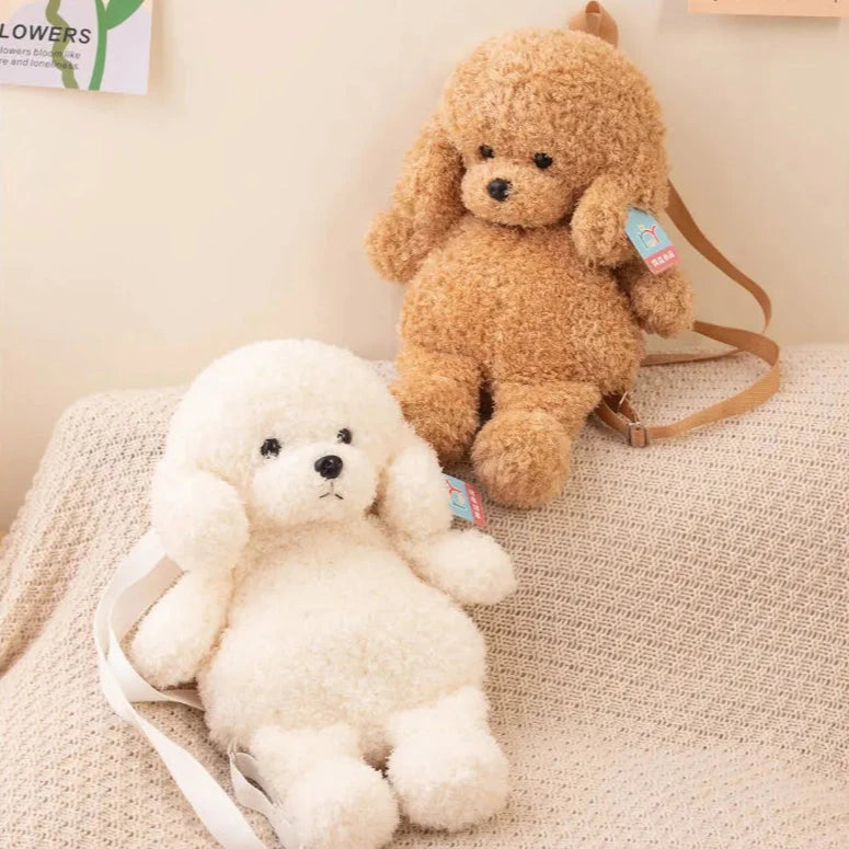 kawaiies-softtoys-plushies-kawaii-plush-Soft Teddy Poodle Plush Backpack Bags 