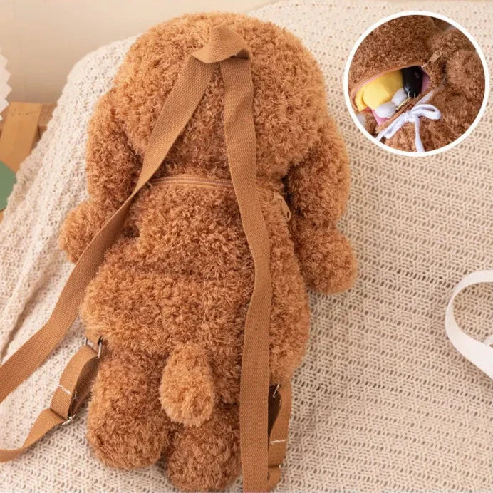kawaiies-softtoys-plushies-kawaii-plush-Soft Teddy Poodle Plush Backpack Bags 