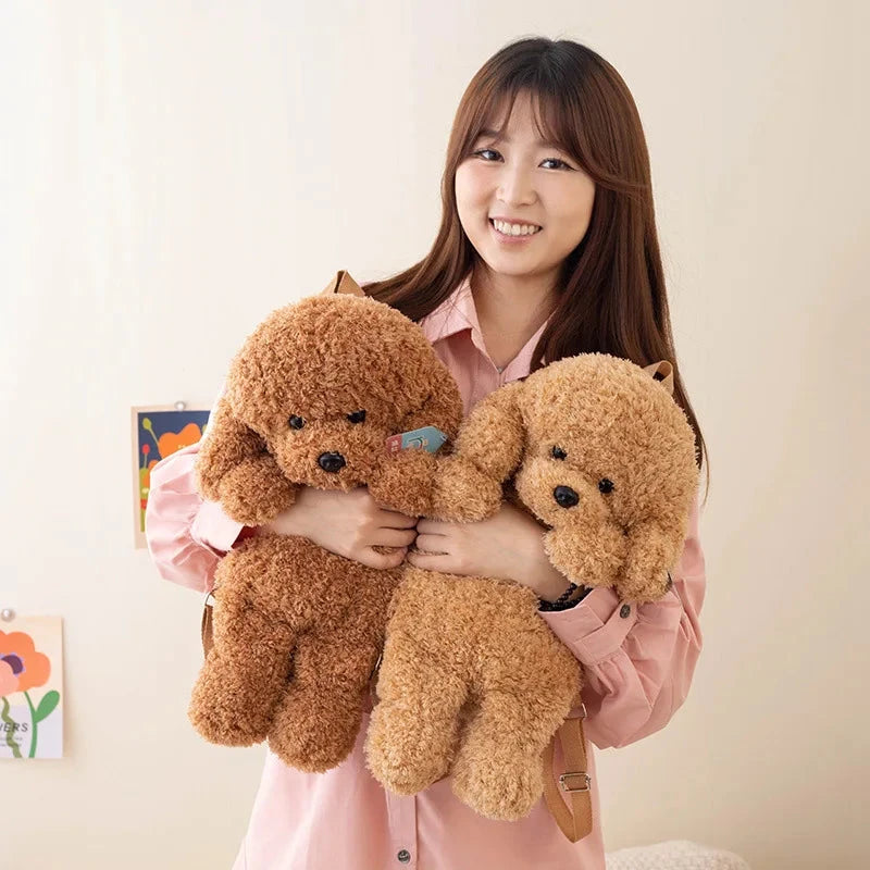 kawaiies-softtoys-plushies-kawaii-plush-Soft Teddy Poodle Plush Backpack Bags 