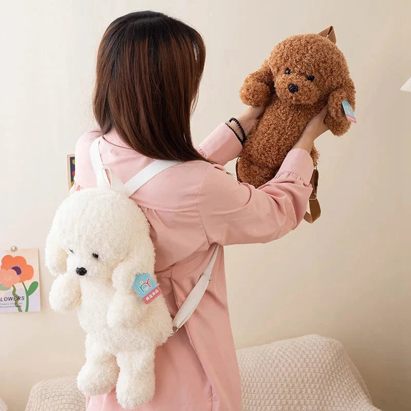 kawaiies-softtoys-plushies-kawaii-plush-Soft Teddy Poodle Plush Backpack Bags 