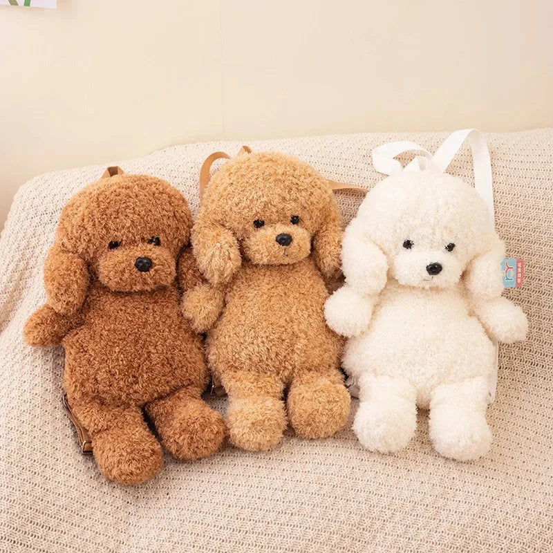 kawaiies-softtoys-plushies-kawaii-plush-Soft Teddy Poodle Plush Backpack Bags 