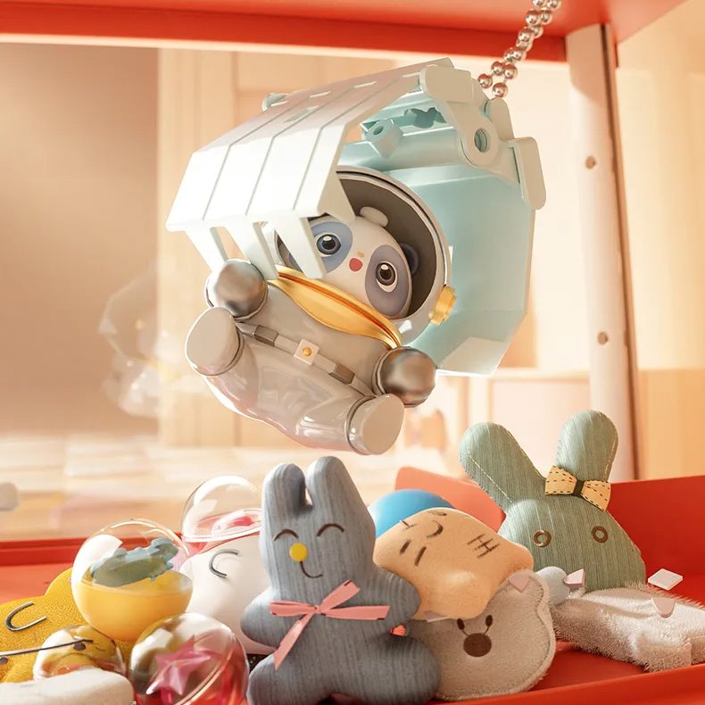kawaiies-softtoys-plushies-kawaii-plush-Space Astronaut Panda Bear Mini Claw Machine | NEW Toys 