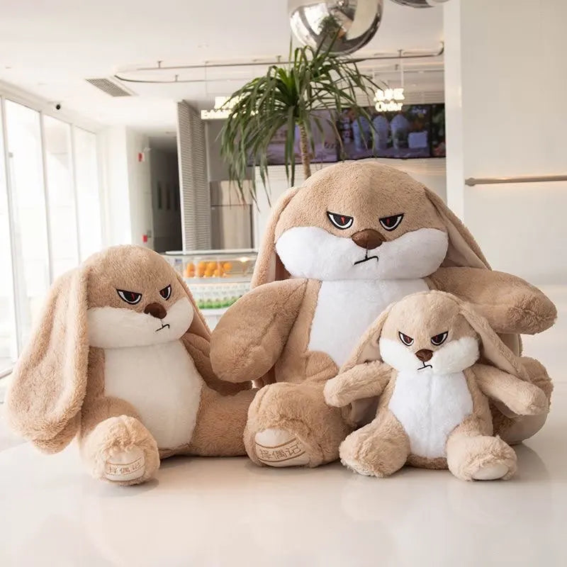 kawaiies-softtoys-plushies-kawaii-plush-Spike the Angry Beige Fluffy Bunny Plushie Soft toy 12in / 32cm 