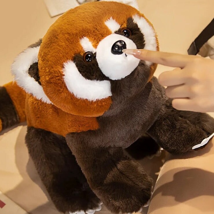 kawaiies-softtoys-plushies-kawaii-plush-Standing Life-like Fluffy Red Panda Plush Soft toy 