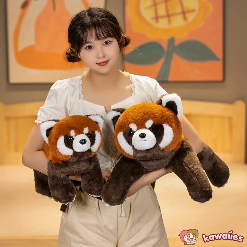 kawaiies-softtoys-plushies-kawaii-plush-Standing Life-like Fluffy Red Panda Plush Soft toy 