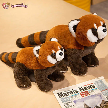 kawaiies-softtoys-plushies-kawaii-plush-Standing Life-like Fluffy Red Panda Plush Soft toy 
