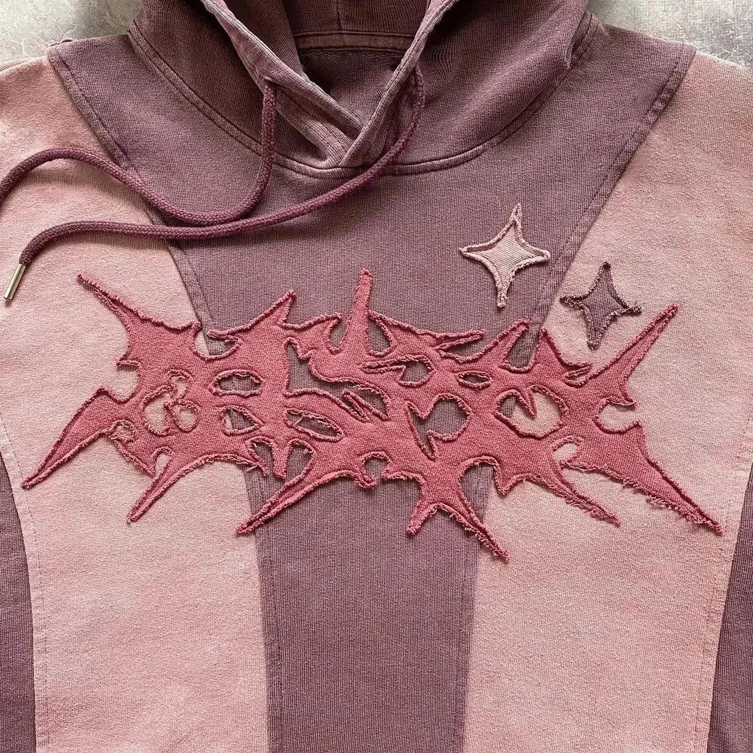 kawaiies-softtoys-plushies-kawaii-plush-Streetwear Flame Star Contrast Color Hoodie Apparel 