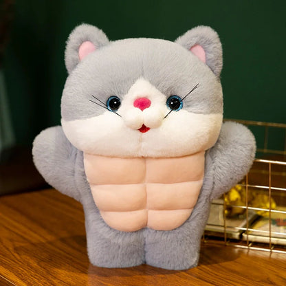 kawaiies-softtoys-plushies-kawaii-plush-Strong Muscle Cat Plushie Soft toy Grey 