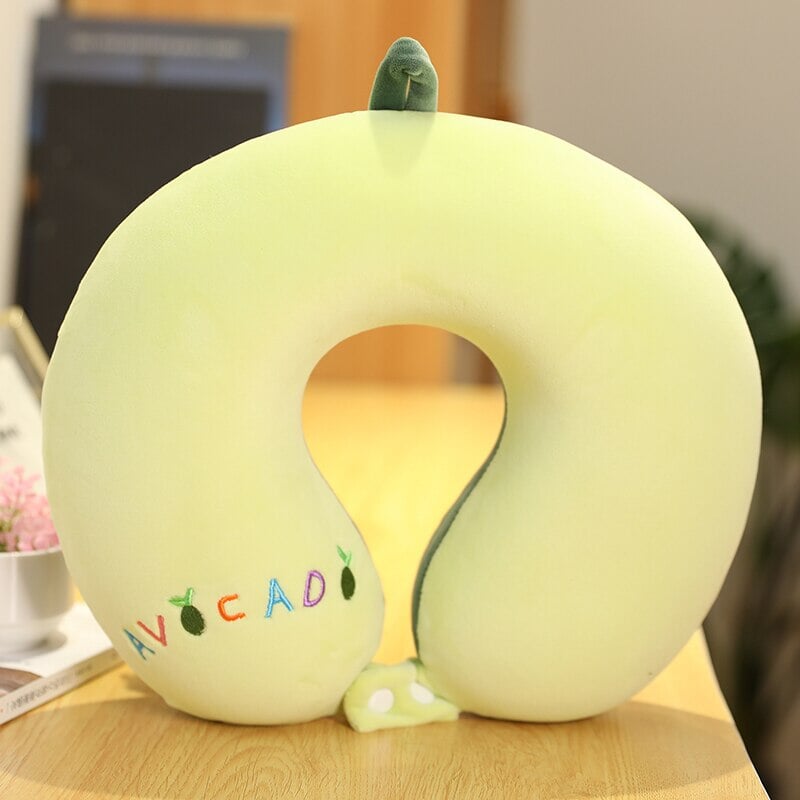 kawaiies-softtoys-plushies-kawaii-plush-Stuffed Animal Memory Foam U-Shaped Neck Pillow 2023 Collection V2 | NEW Pillows Avocado 