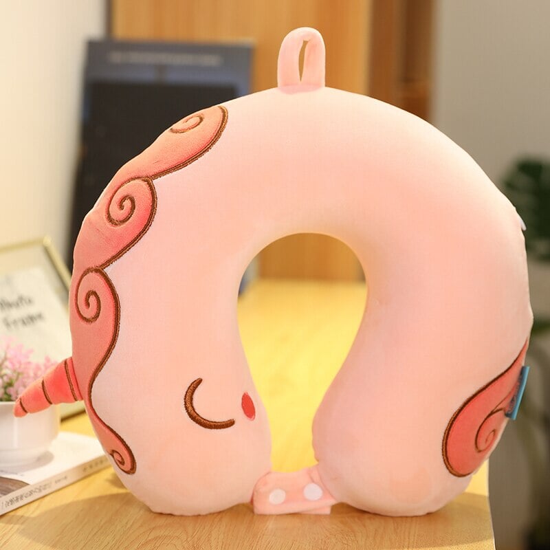 kawaiies-softtoys-plushies-kawaii-plush-Stuffed Animal Memory Foam U-Shaped Neck Pillow 2023 Collection V2 | NEW Pillows Pink Unicorn 