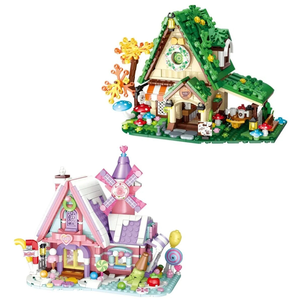 kawaiies-softtoys-plushies-kawaii-plush-Summer Green and Pink Cottages Micro Building Set Build it 