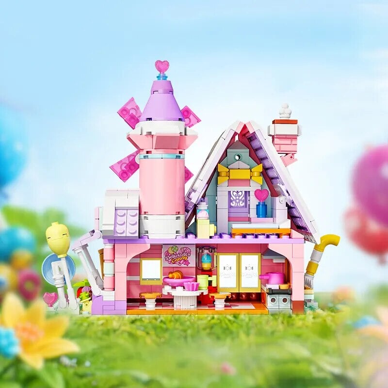 kawaiies-softtoys-plushies-kawaii-plush-Summer Green and Pink Cottages Micro Building Set Build it 