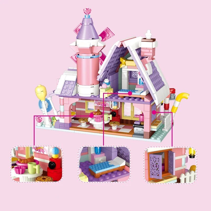 kawaiies-softtoys-plushies-kawaii-plush-Summer Green and Pink Cottages Micro Building Set Build it 