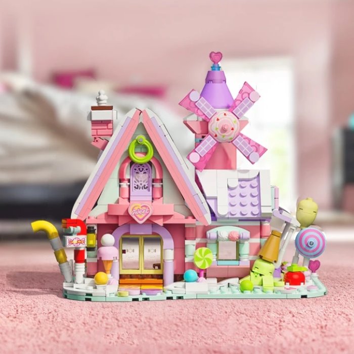 kawaiies-softtoys-plushies-kawaii-plush-Summer Green and Pink Cottages Micro Building Set Build it 