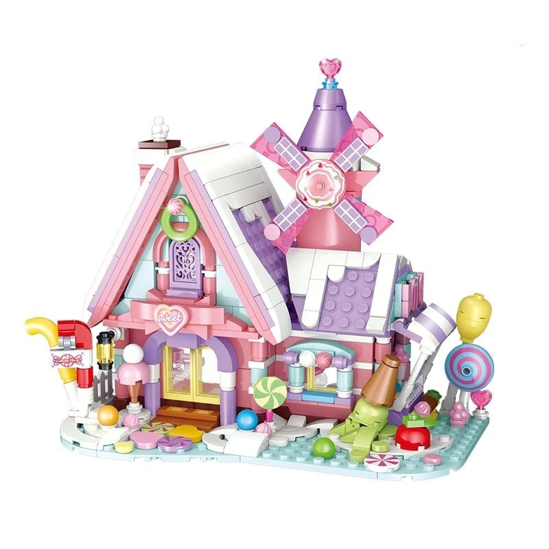 kawaiies-softtoys-plushies-kawaii-plush-Summer Green and Pink Cottages Micro Building Set Build it 