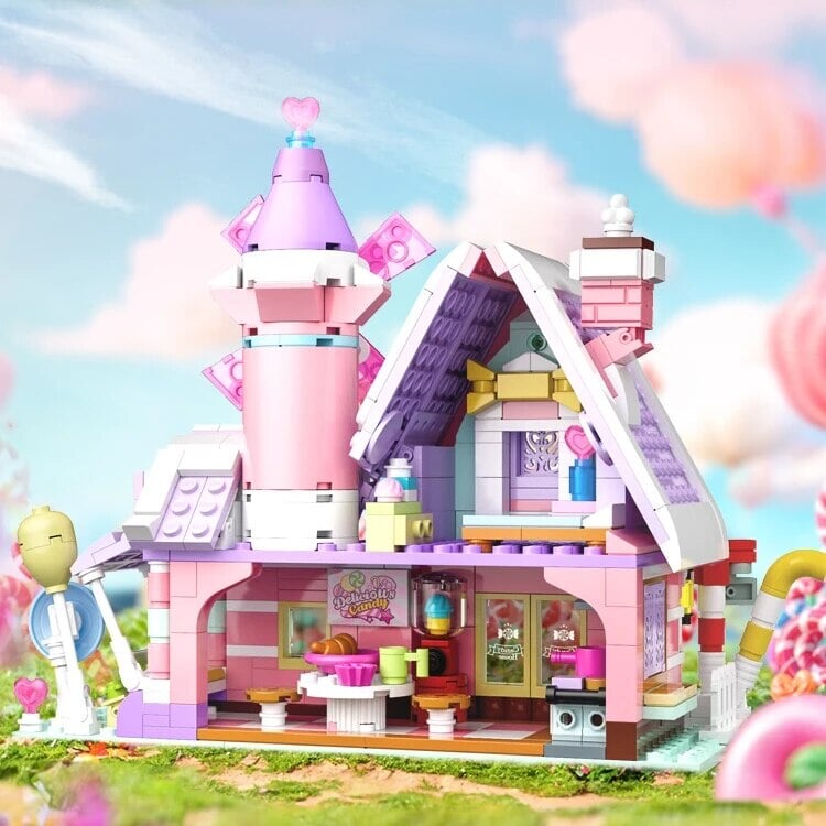 kawaiies-softtoys-plushies-kawaii-plush-Summer Green and Pink Cottages Micro Building Set Build it 