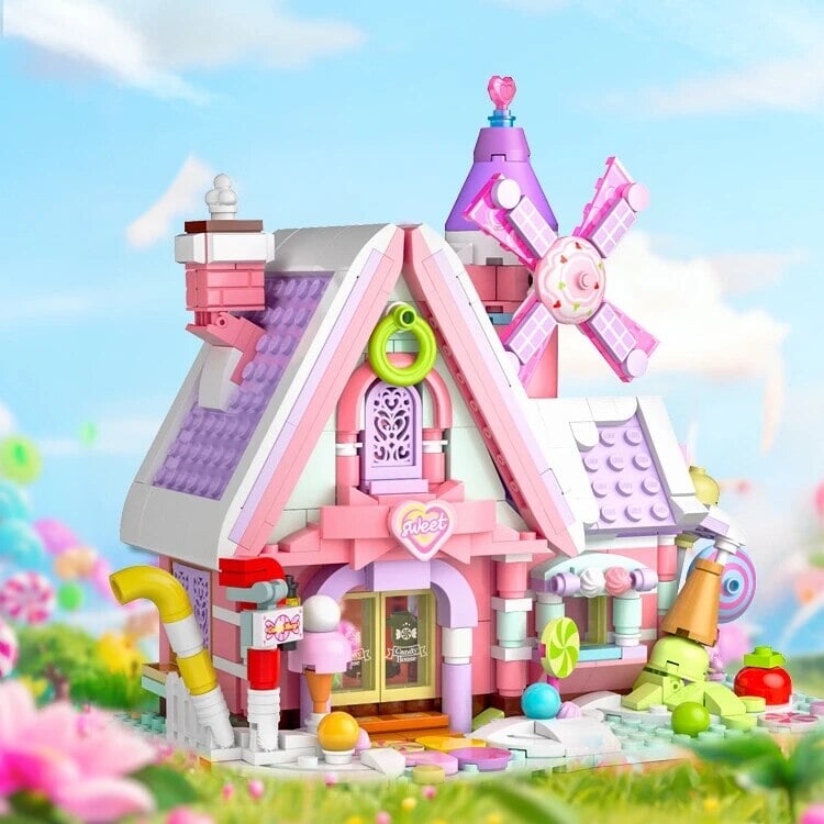 kawaiies-softtoys-plushies-kawaii-plush-Summer Green and Pink Cottages Micro Building Set Build it 