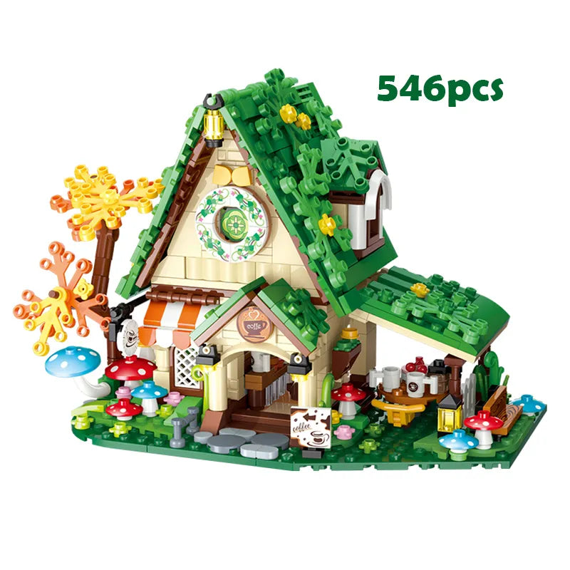 kawaiies-softtoys-plushies-kawaii-plush-Summer Green and Pink Cottages Micro Building Set Build it Green 