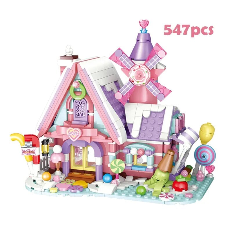 kawaiies-softtoys-plushies-kawaii-plush-Summer Green and Pink Cottages Micro Building Set Build it Pink 