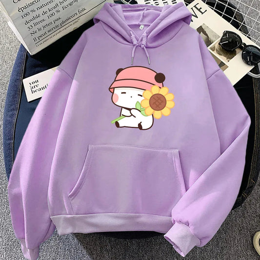 kawaiies-softtoys-plushies-kawaii-plush-Sunflower Panda Unisex Hoodie Apparel Purple XS 