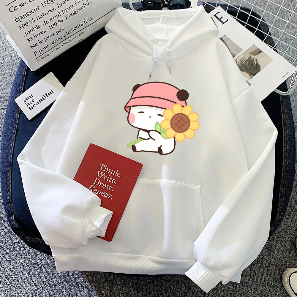 kawaiies-softtoys-plushies-kawaii-plush-Sunflower Panda Unisex Hoodie Apparel White XS 